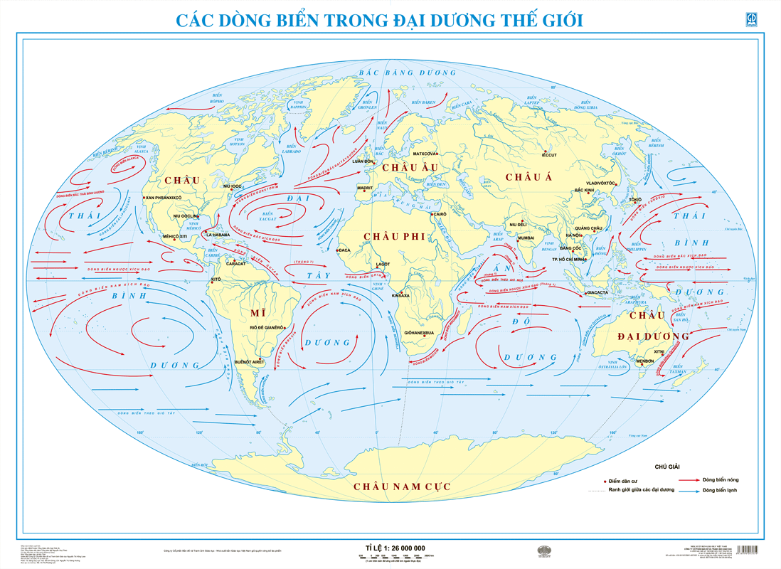 Bản đồ Các dòng biển trong đại dương thế giới